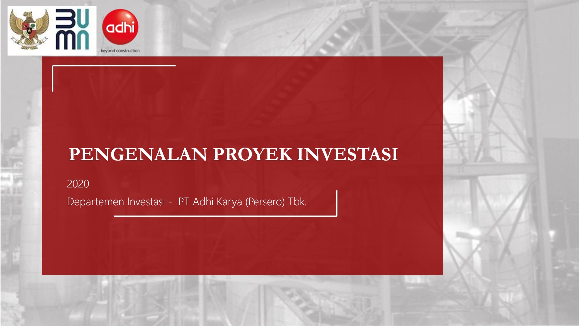 2.7 Pengenalan Proyek Investasi