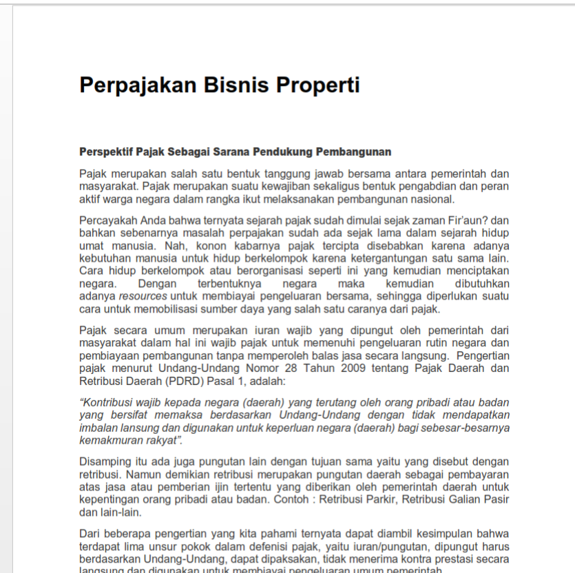 Perpajakan Bisnis Properti