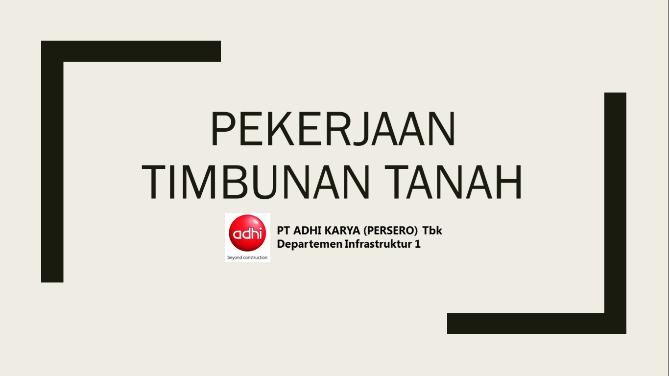 Pekerjaan Timbunan Tanah