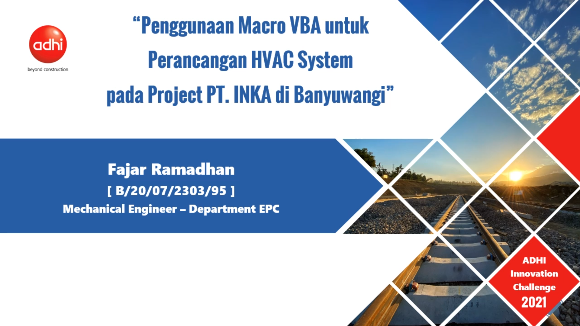 Penggunaan Macro VBA untuk Perancangan HVAC System pada Project PT. INKA di Banyuwangi