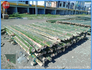 September - Konstruksi Matras Bambu dan Geotekstile pada Tambatan Perahu Proyek Pengaman Pantai Palu