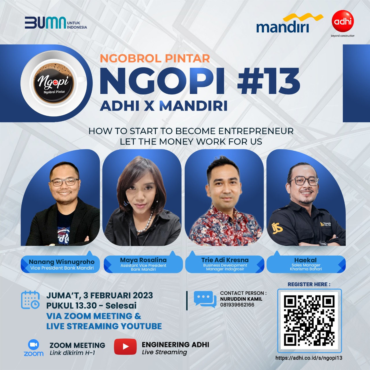 Ngobrol Pintar #13 How to Start to Become Entrepreneur, Let The Money Work For Us