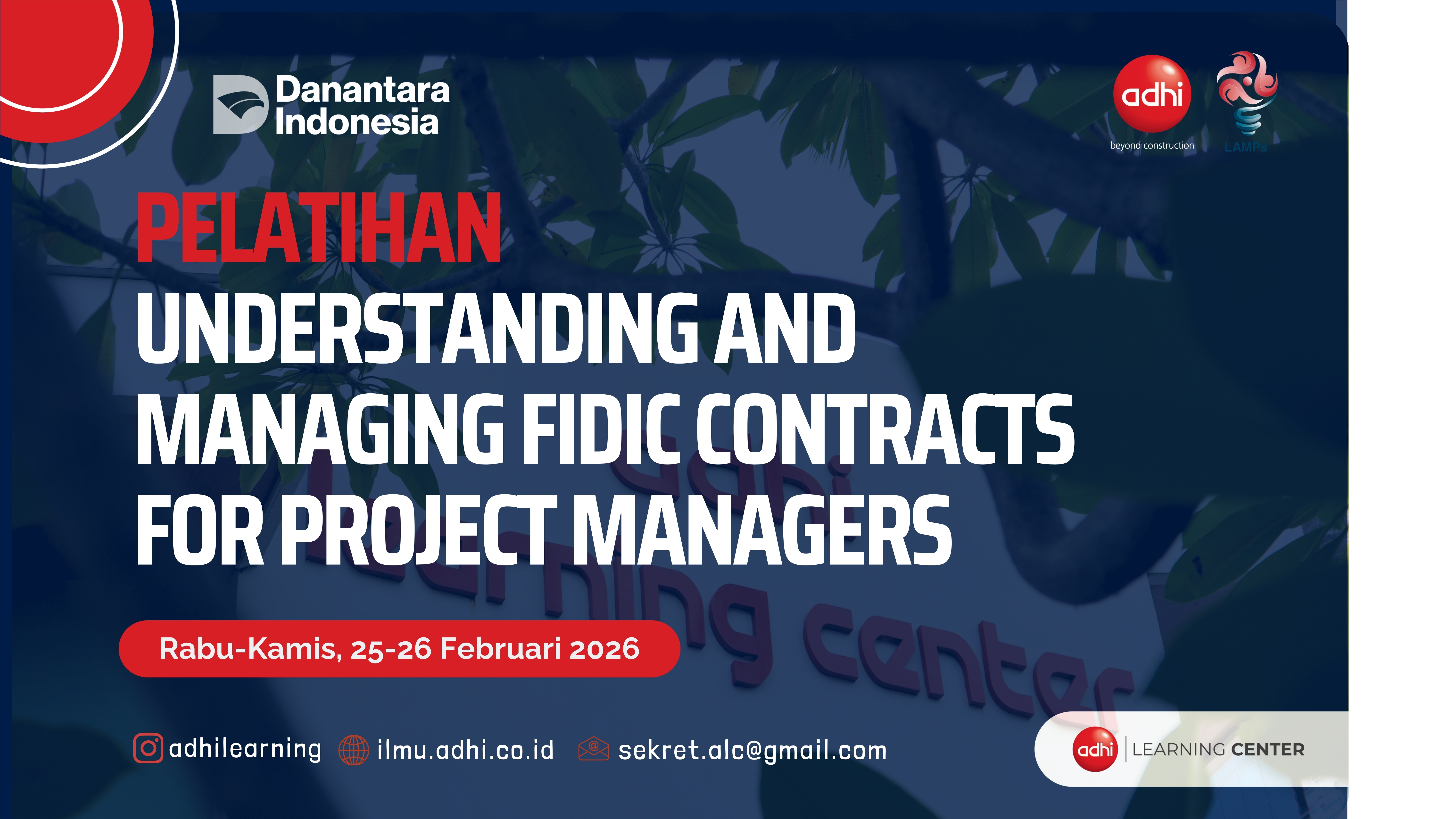 Pelatihan  Understanding and Managing FIDIC Contracts  for Project Managers