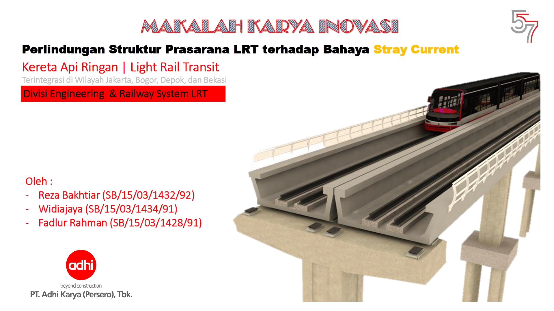 Perlindungan Struktur Prasarana LRT Terhadap Bahaya Stray Current